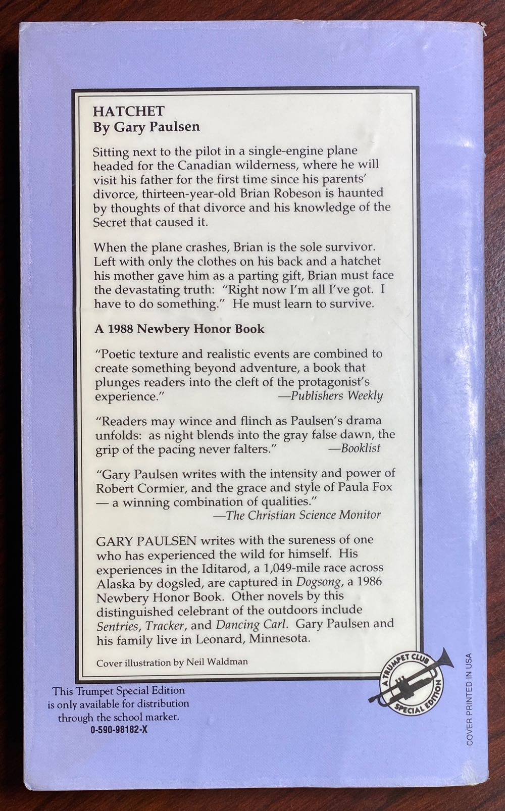 Hatchet - Gary Paulsen (Puffin Books - Paperback) book collectible [Barcode 9780140327243] - Main Image 2