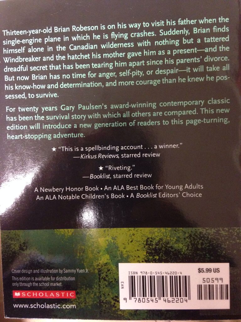 Hatchet (Chapter) - Gary Paulsen (Random House Digital, Inc. - Paperback) book collectible [Barcode 9780545462204] - Main Image 2