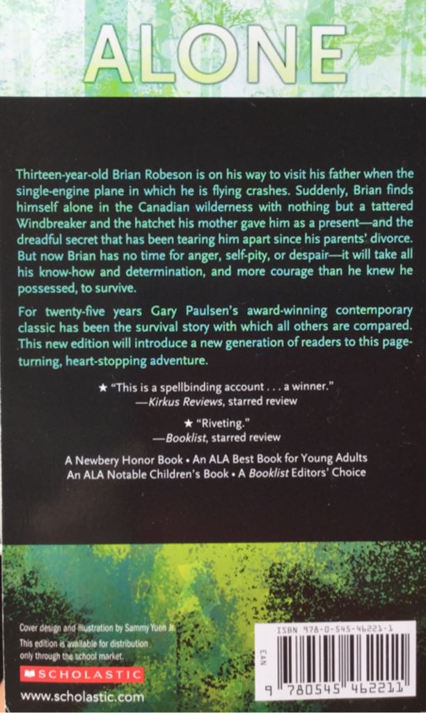 Hatchet - Gary Paulsen (Scholastic Inc - Paperback) book collectible [Barcode 9780545462211] - Main Image 2