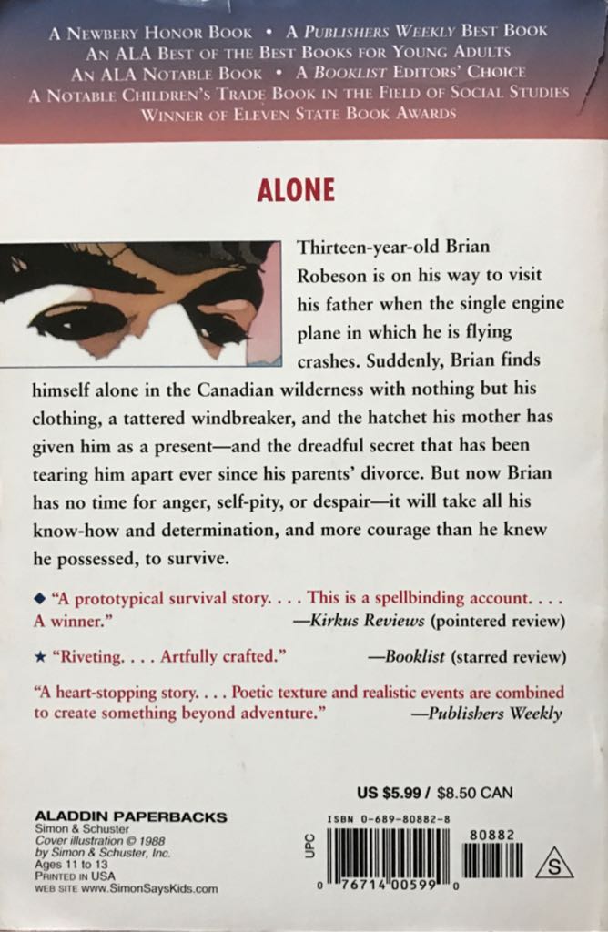 Hatchet - Gary Paulsen (Aladdin - Paperback) book collectible [Barcode 9780689808821] - Main Image 2