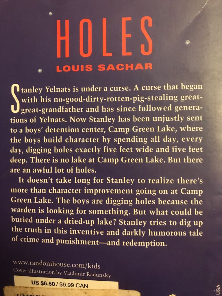 Holes - Louis Sachar (FSG - Hardcover) book collectible [Barcode 9780374332655] - Main Image 2