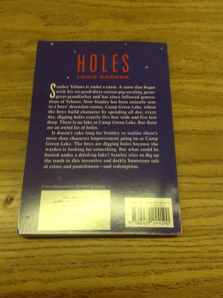 Holes - Louis Sachar (Scholastic Inc. - Paperback) book collectible [Barcode 9780439244190] - Main Image 2
