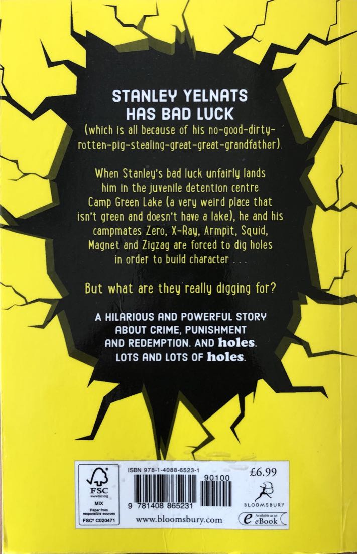 Holes - Louis Sachar (Bloomsbury Children’s Books - Paperback) book collectible [Barcode 9781408865231] - Main Image 2