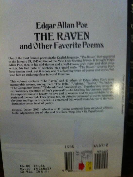 The Raven and Other Poems - Edgar Allan Poe (Scholastic Paperbacks - Paperback) book collectible [Barcode 9780439224062] - Main Image 2