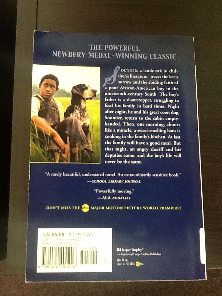 Sounder - William H. Armstrong (HarperCollins Publishers - Paperback) book collectible [Barcode 9780064400206] - Main Image 2