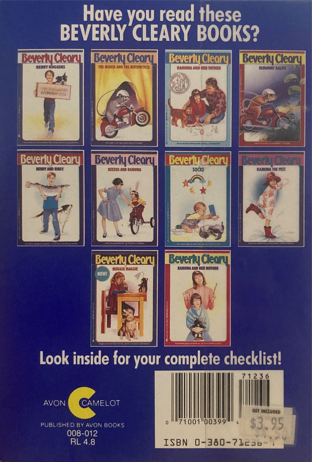 Dear Mr. Henshaw #2: Strider - Beverly Cleary (Avon Camelot - Paperback) book collectible [Barcode 9780380712366] - Main Image 2