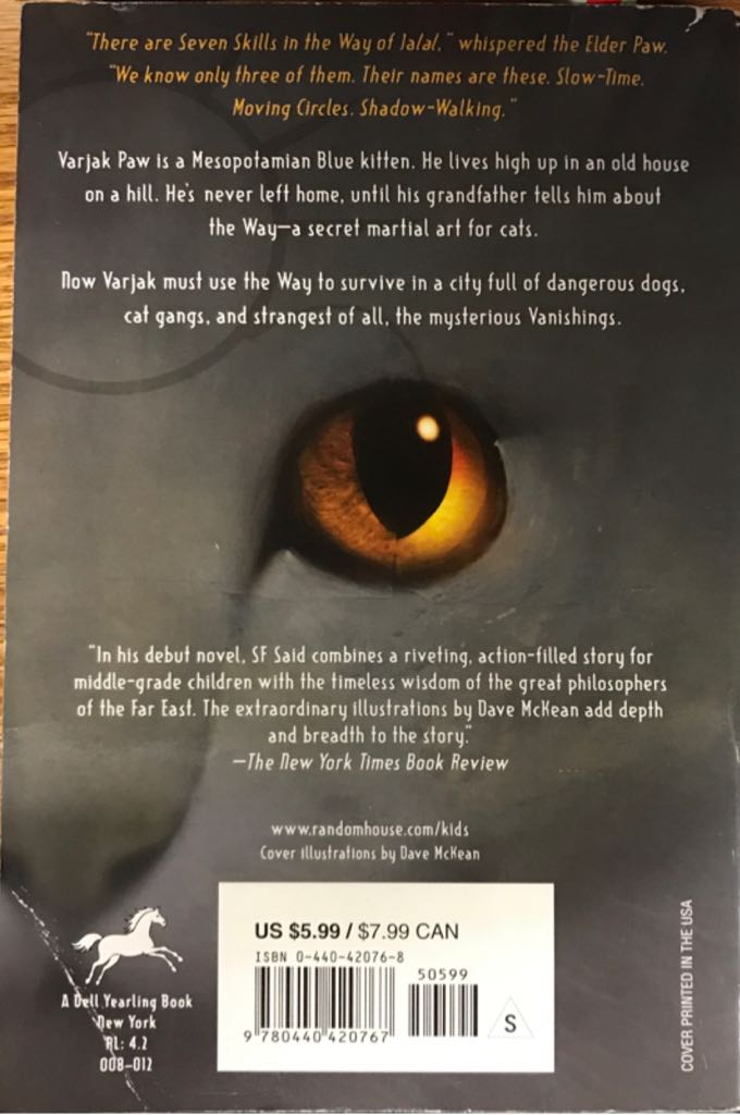 Varjak Paw - S. F. Said (Paperback) book collectible [Barcode 9780440420767] - Main Image 2