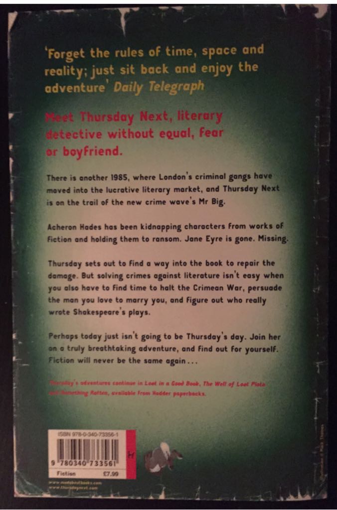 The Eyre Affair - Jasper Fforde (Hodder - Paperback) book collectible - Main Image 2