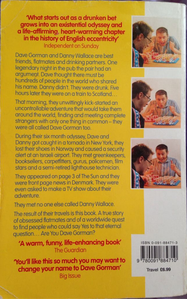 Are You Dave Gorman? - Dave Gorman (Ebury Press - Paperback) book collectible [Barcode 9780091884710] - Main Image 2