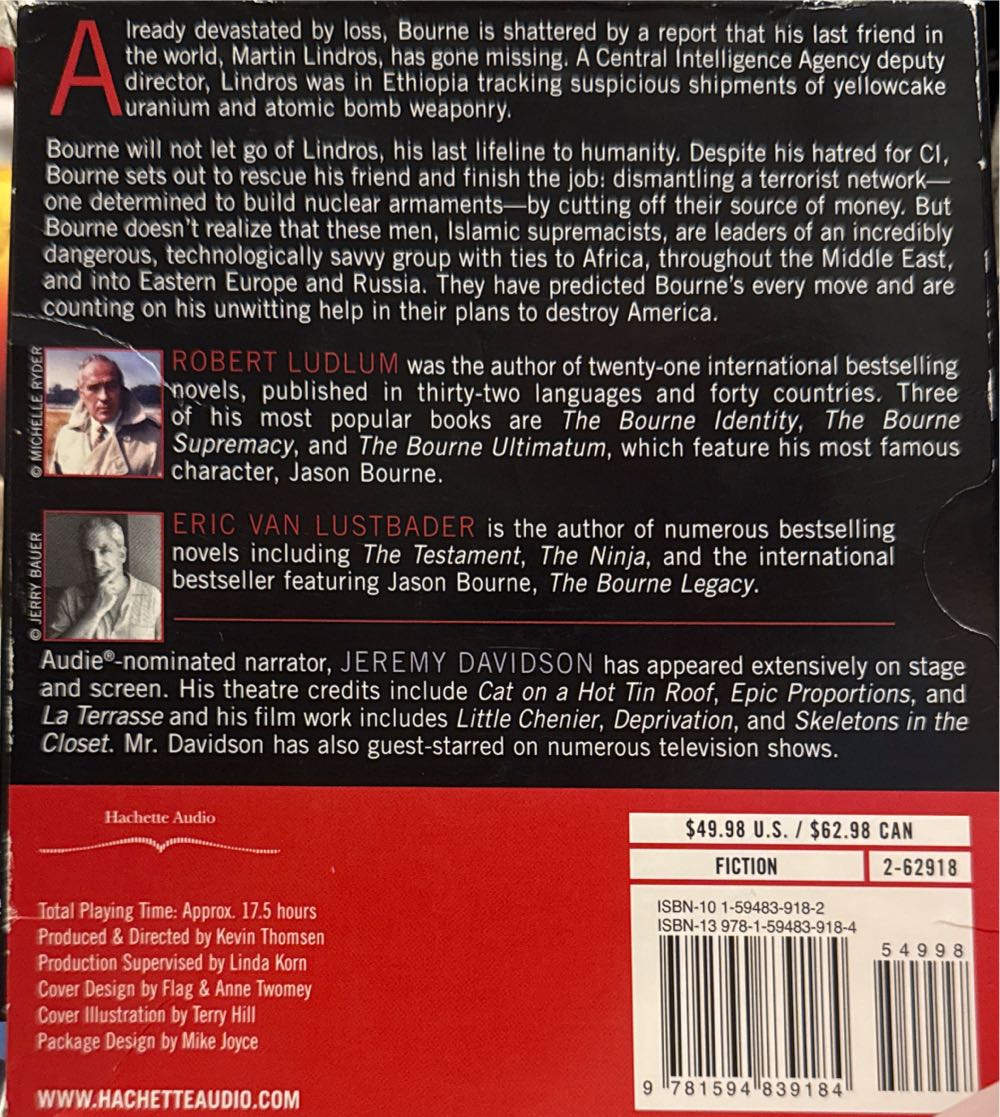 Bourne Betrayal, The - Robert Ludlum (Hachette Audio - Audiobook) book collectible [Barcode 9781594839184] - Main Image 2