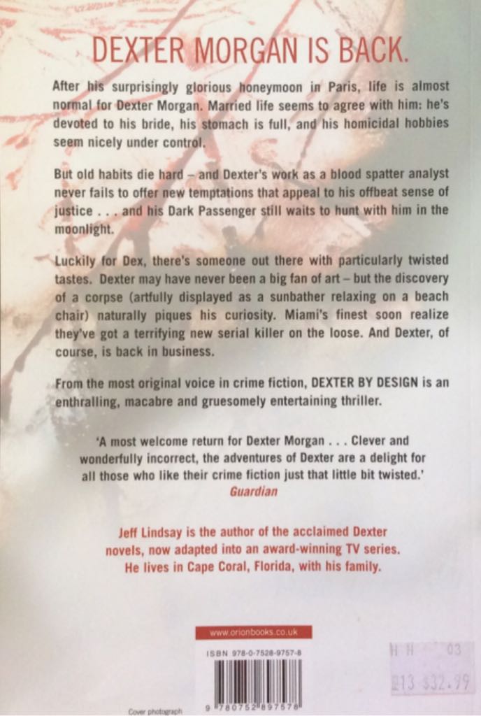 Dexter By Design - Jeff Lindsay (Flat - Ricky - Trade Paperback) book collectible [Barcode 9780752897578] - Main Image 2