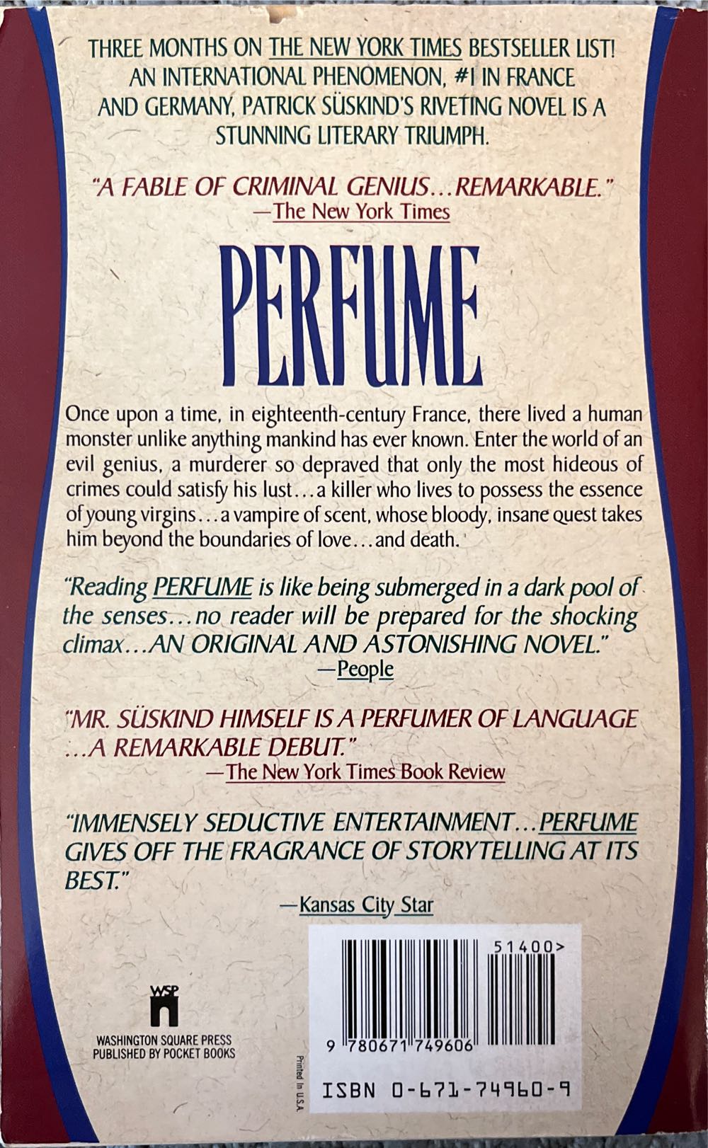 Perfume - Patrick Suskind (Washington Square Press) book collectible [Barcode 9780671749606] - Main Image 2