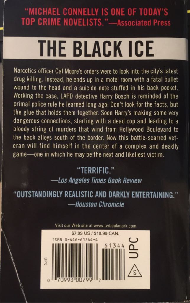 Harry Bosch #2: The Black Ice - Michael Connelly (Little, Brown and Company - Paperback) book collectible [Barcode 9780446613446] - Main Image 2