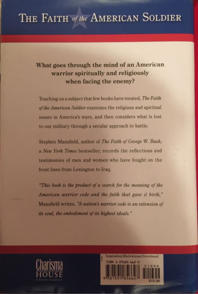 Faith Of The American Soldier, The - Stephen Mansfield (Frontline) book collectible [Barcode 9781591856627] - Main Image 2
