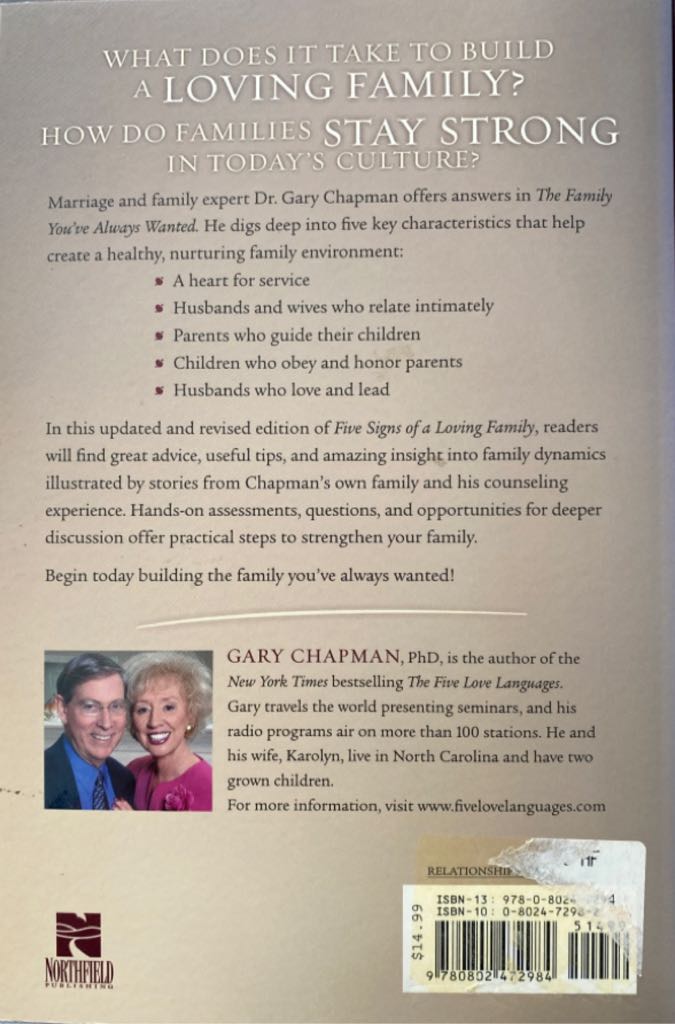 The Family You’ve Always Wanted - Gary Chapman (Paperback) book collectible [Barcode 9780802472984] - Main Image 2
