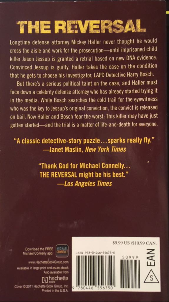 The Reversal - Michael Connelly (Vision - Paperback) book collectible [Barcode 9780446556750] - Main Image 2