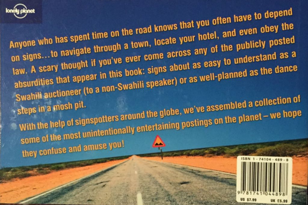 Signspotting - Lonely Planet (Lonely Planet Publications - Paperback) book collectible [Barcode 9781741044898] - Main Image 2
