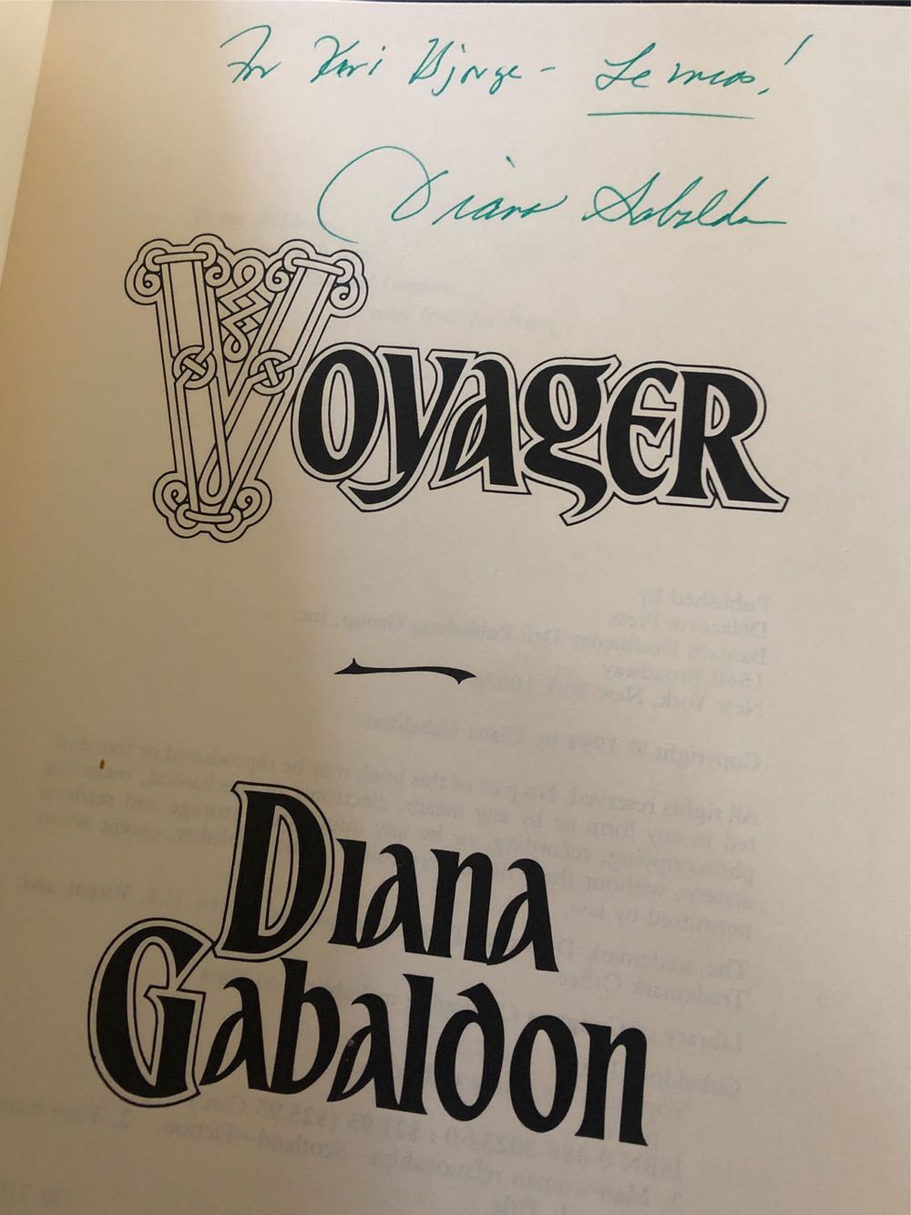 Voyager - Diana Gabaldon (Delacorte Press - Hardcover) book collectible [Barcode 9780385302326] - Main Image 3