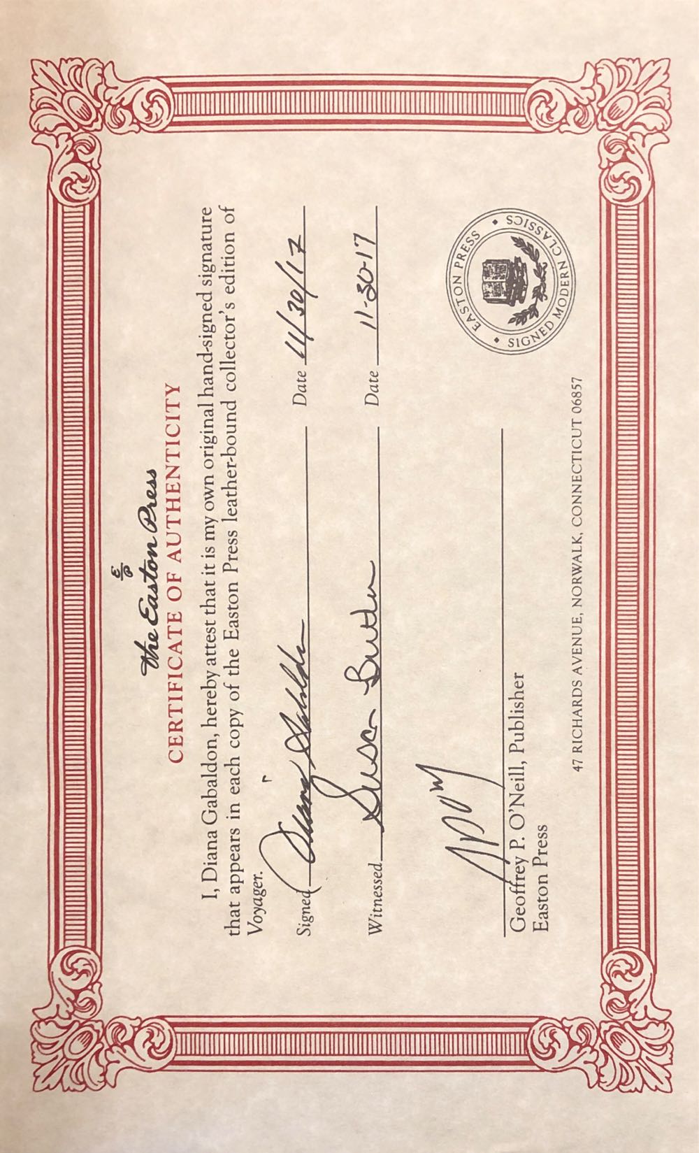 #3: Voyager - Diana Gabaldon (Easton Press - Hardcover) book collectible - Main Image 2