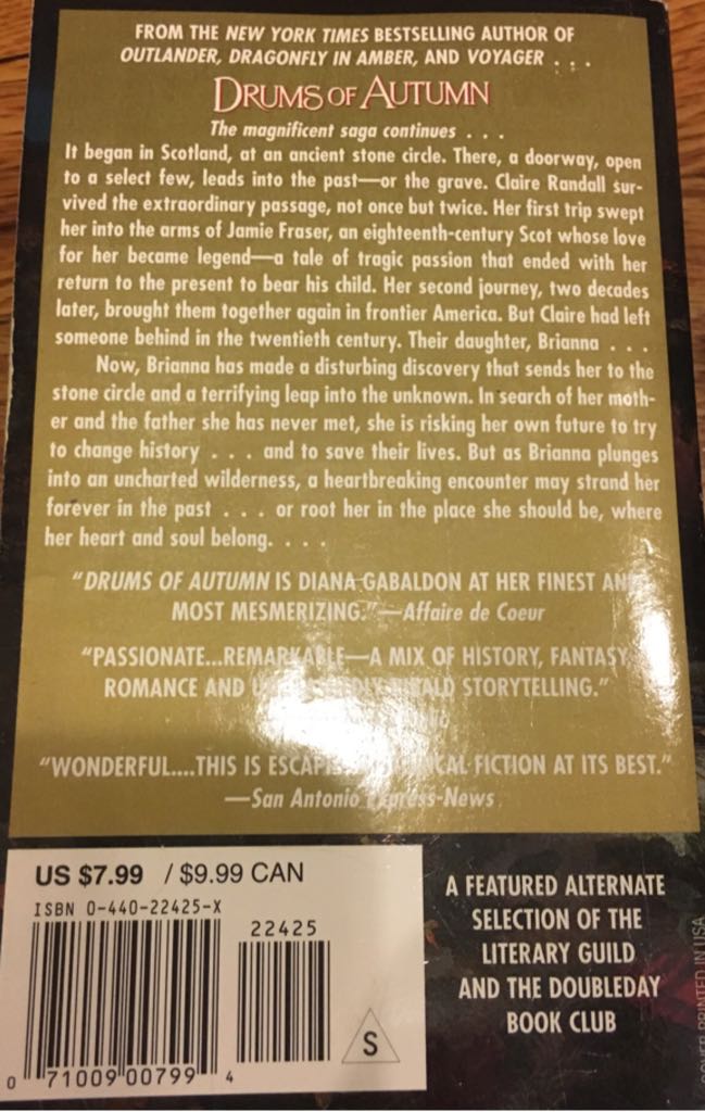 Drums Of Autumn - Diana Gabaldon book collectible - Main Image 2