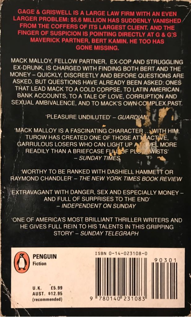 Pleading Guilty - Scott Turow (Penguin Books - Paperback) book collectible [Barcode 9780140231083] - Main Image 2