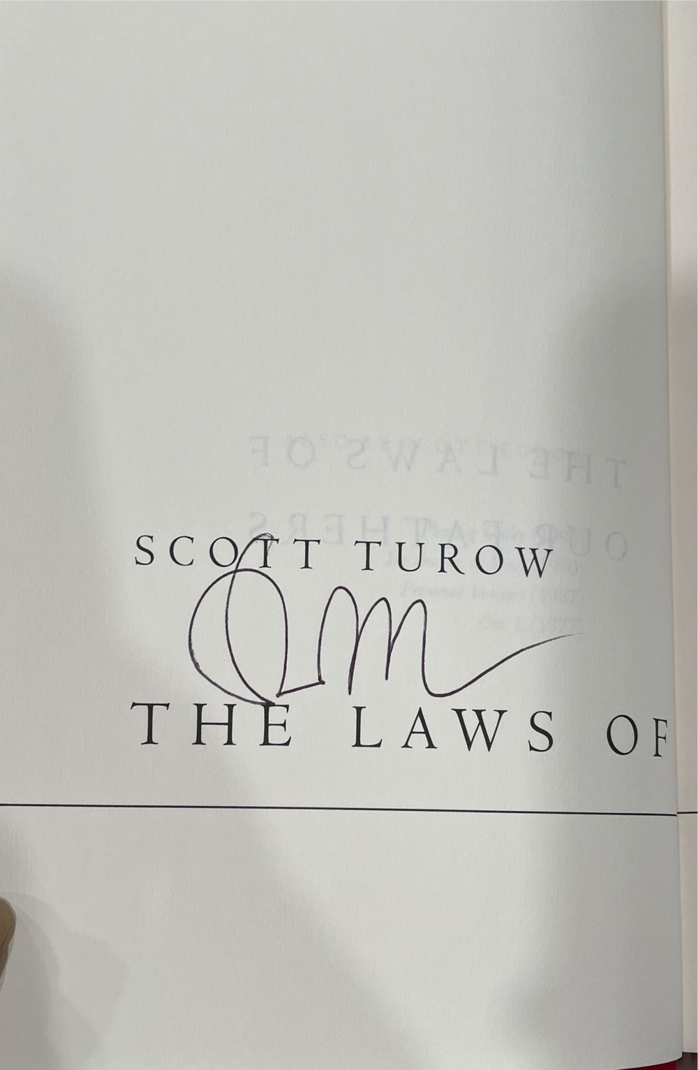 The Laws Of Our Fathers - Scott Turow (Farrar Straus & Giroux - Hardcover) book collectible [Barcode 9780374184230] - Main Image 3