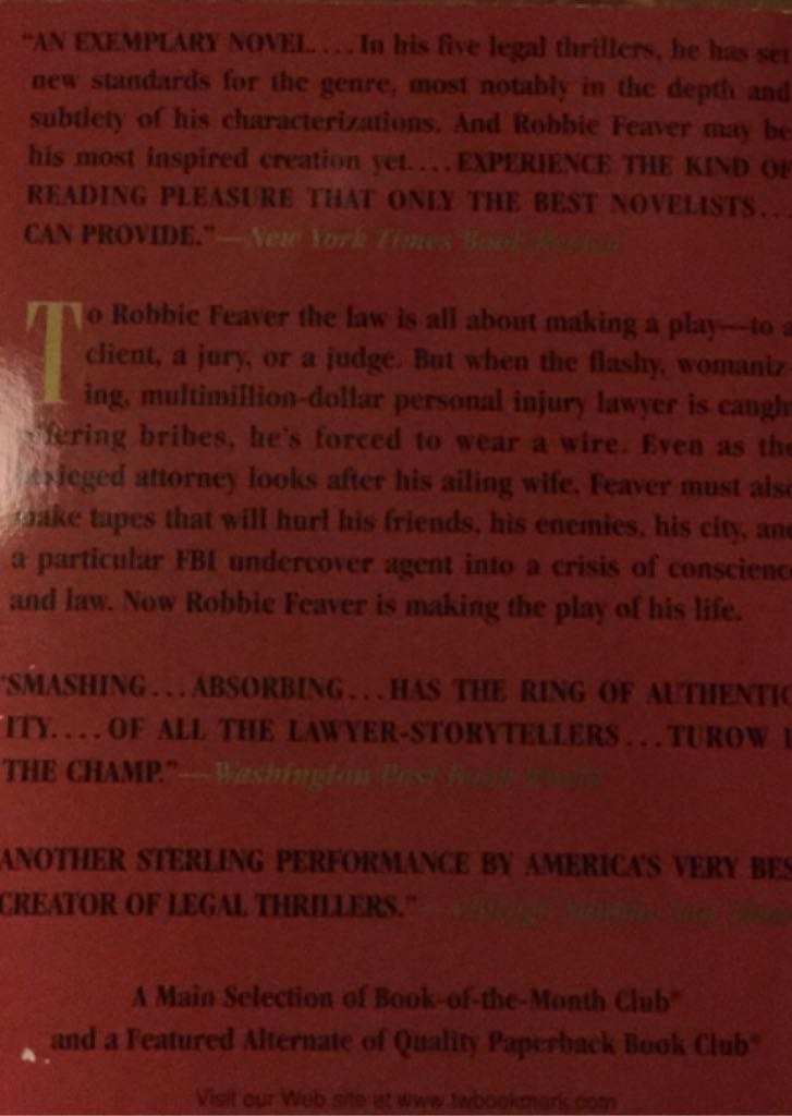 Personal Injuries - Scott Turow (Xxxx - Paperback) book collectible [Barcode 9780446608602] - Main Image 2