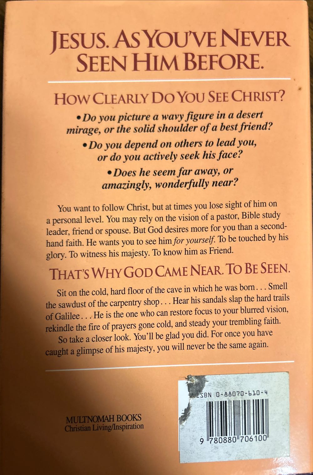 God Came Near - Max Lucado (Multnomah - Hardcover) book collectible [Barcode 9780880706100] - Main Image 2