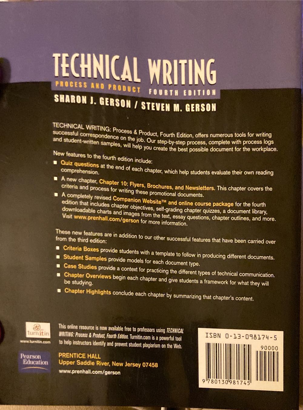 Technical Writing - Sharon M Gerson and Steven M. Gerson book collectible [Barcode 9780130981745] - Main Image 2