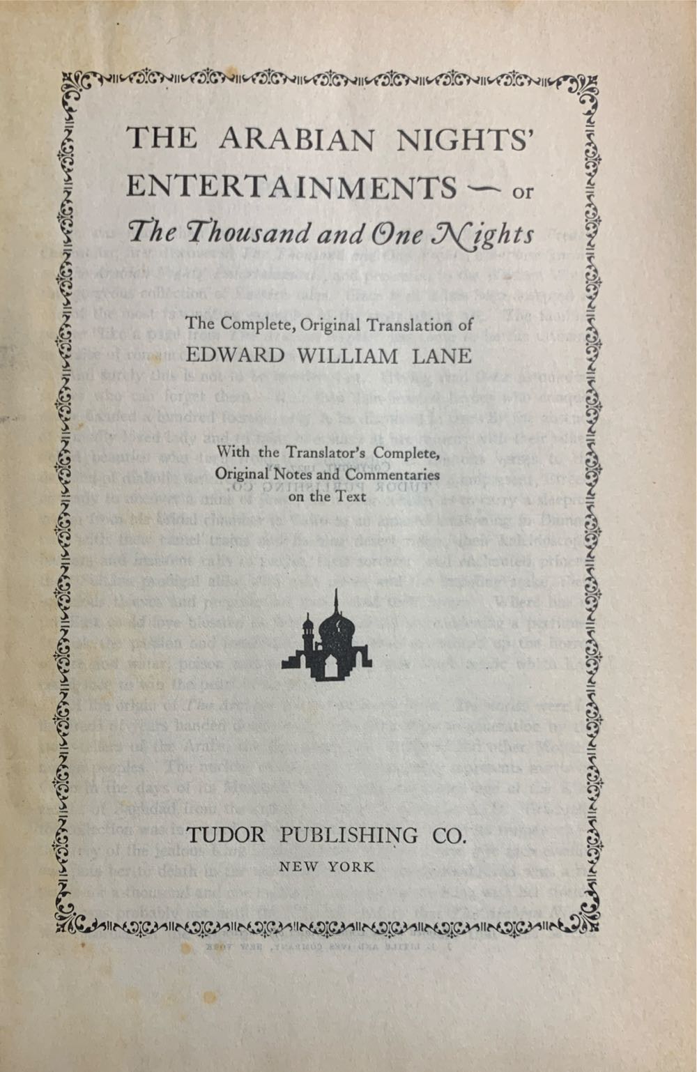 The Arabian Nights - Edward William Lane (Tudor Publishing Co. - Calf-Binding) book collectible [Barcode 9781854712660] - Main Image 2