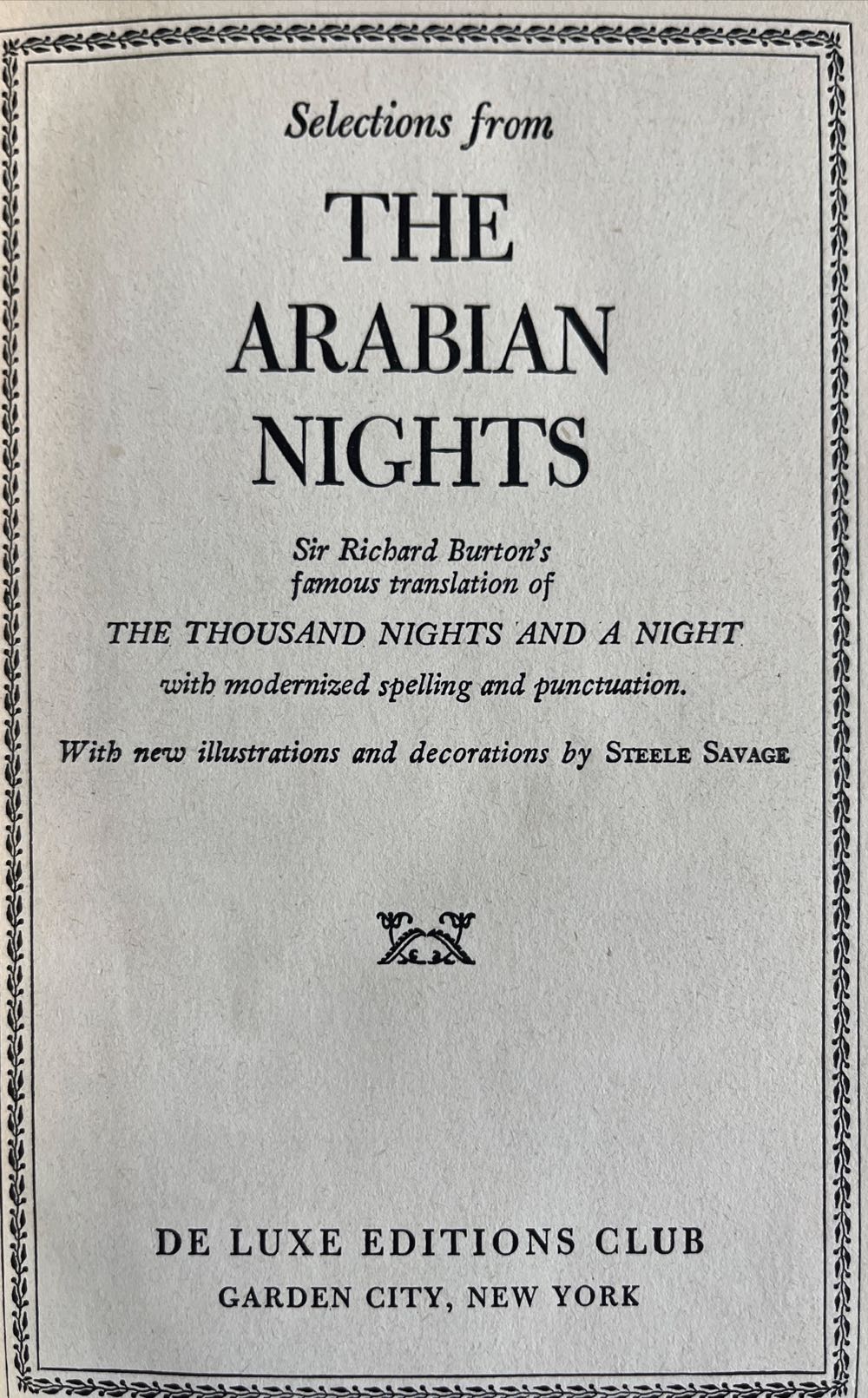 Arabian Nights - Sir Richard Burton (De Luxe Editions Club - Hardcover) book collectible - Main Image 2