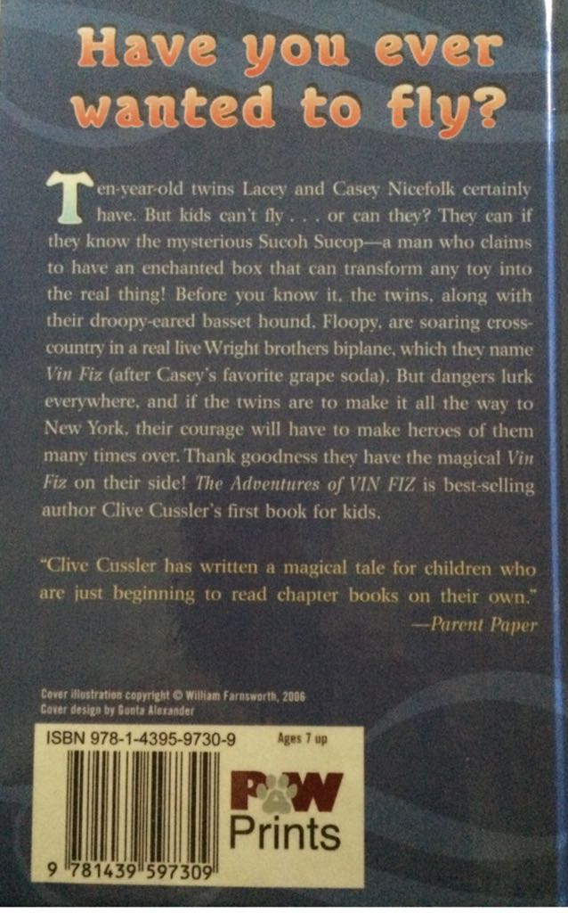 Adventures of Vin Fiz, The - Clive Cussler (Puffiin Books - Hardcover) book collectible [Barcode 9781439597309] - Main Image 2
