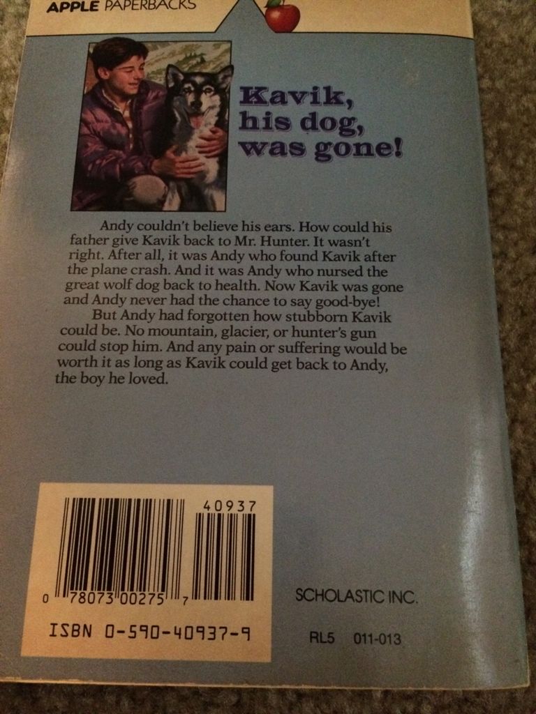 Kavik The Wolf Dog - Walt Morey book collectible [Barcode 9780590409377] - Main Image 2