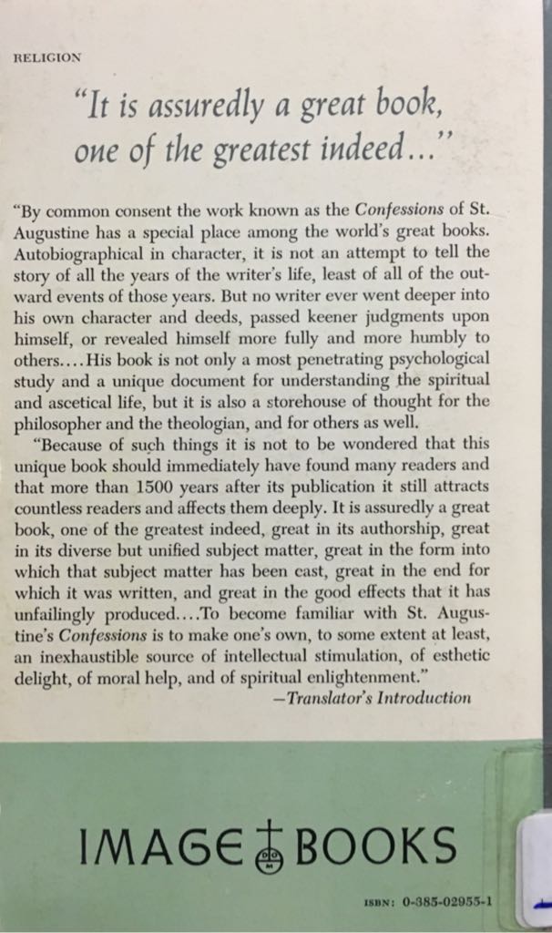Confessions  (Image Books - Paperback) book collectible - Main Image 2