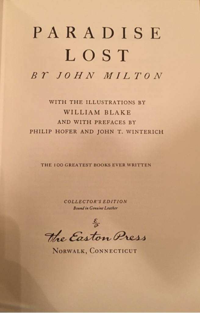Paradise Lost - John Milton (The Easton Press - Hardcover) book collectible - Main Image 2
