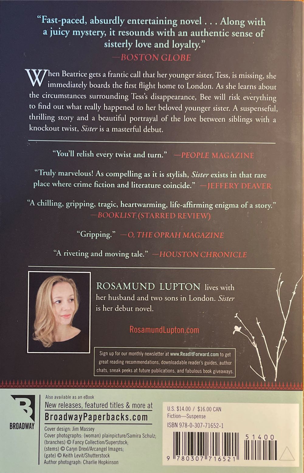 Sister - Rosamund Lupton (Broadway Paperbacks - Trade Paperback) book collectible [Barcode 9780307716521] - Main Image 2