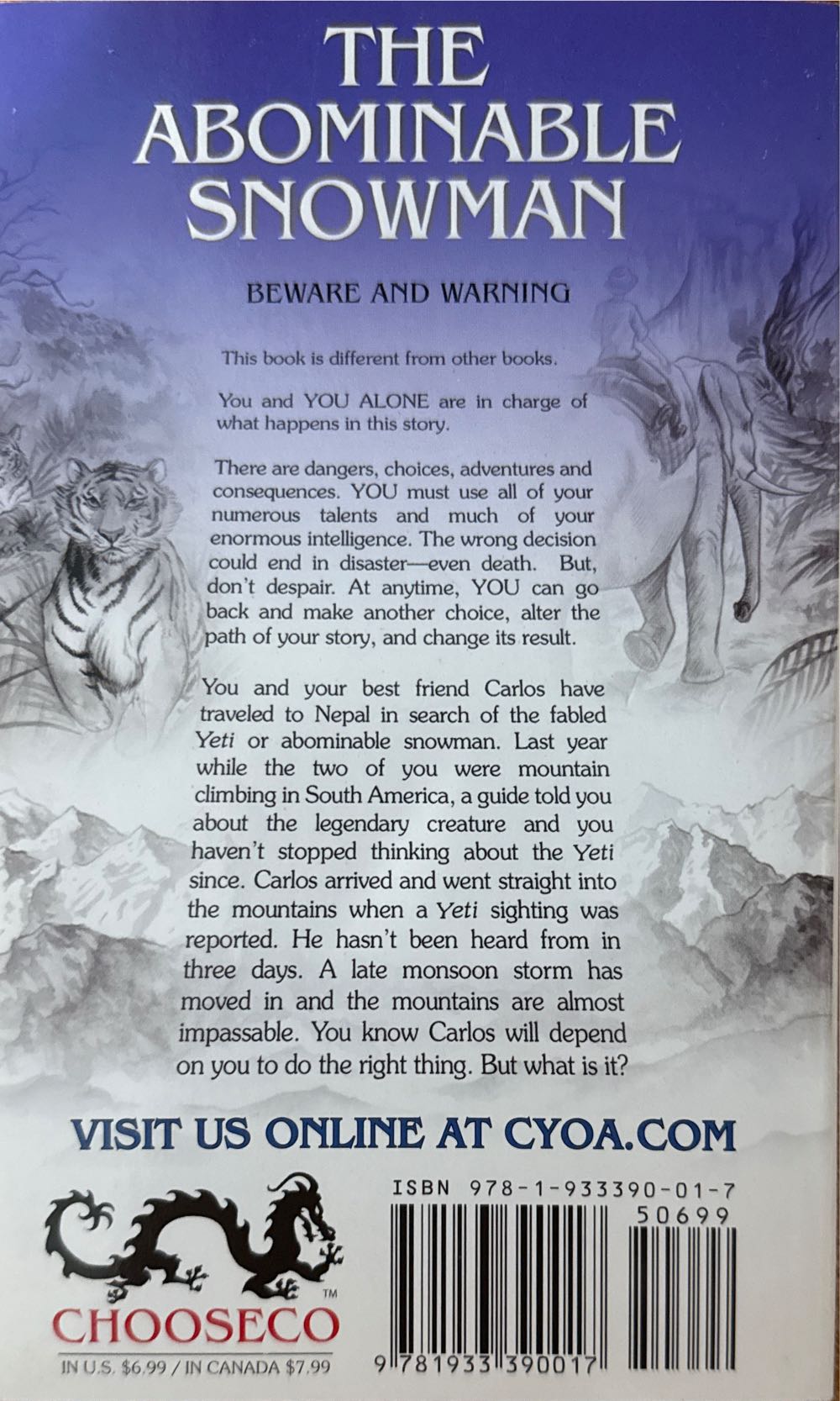 CYOA: The Abominable Snowman - R. A. Montgomery (Chooseco - Paperback) book collectible [Barcode 9781933390017] - Main Image 2