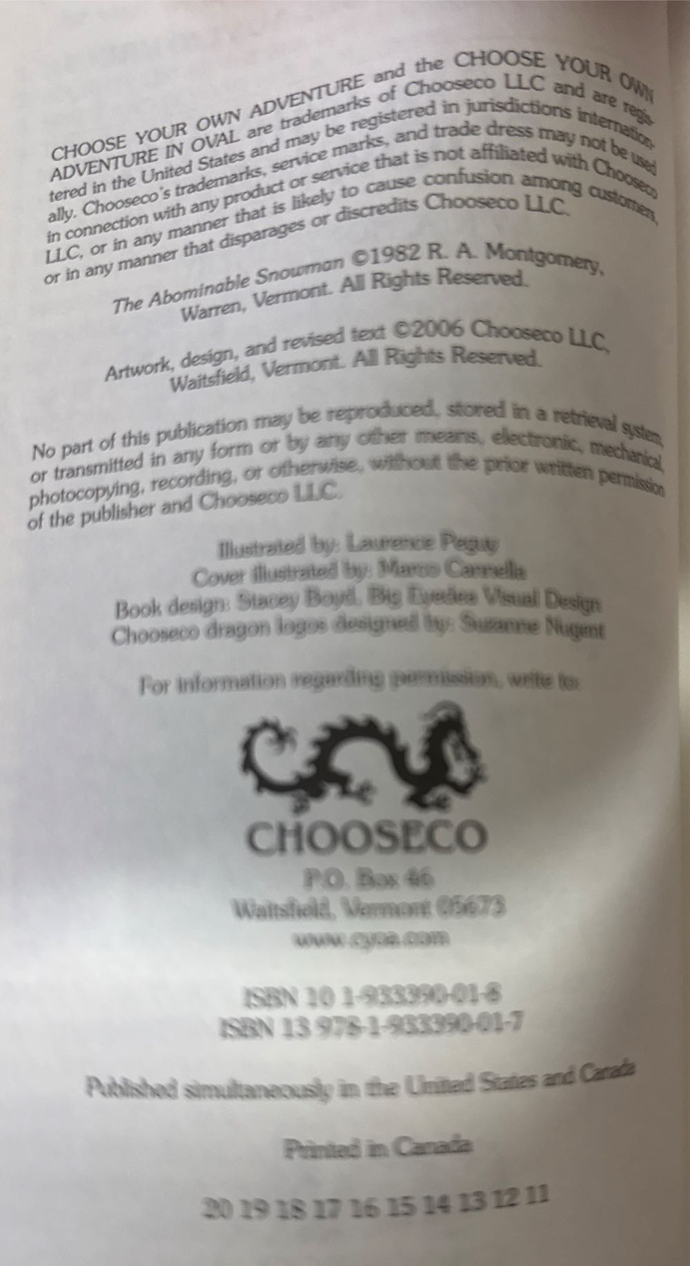 CYOA: The Abominable Snowman - R. A. Montgomery (Chooseco - Paperback) book collectible [Barcode 9781933390017] - Main Image 3