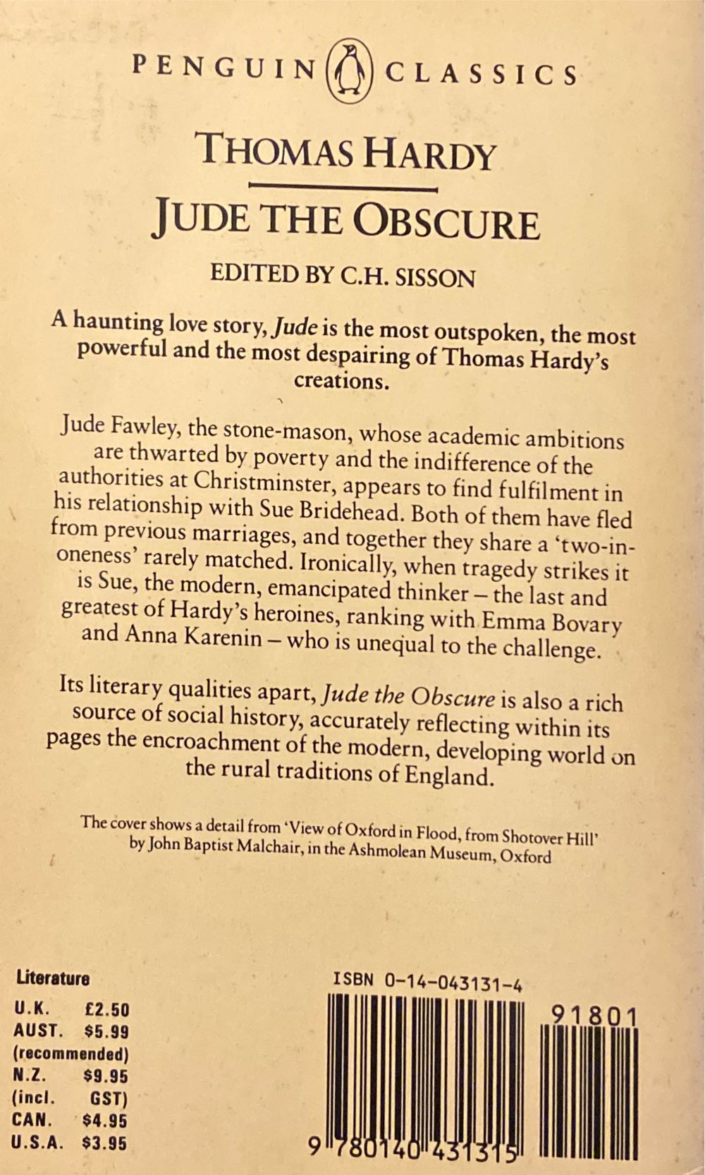 Jude The Obscure - Thomas Hardy (Penguin Classics - Paperback) book collectible [Barcode 9780140431315] - Main Image 2