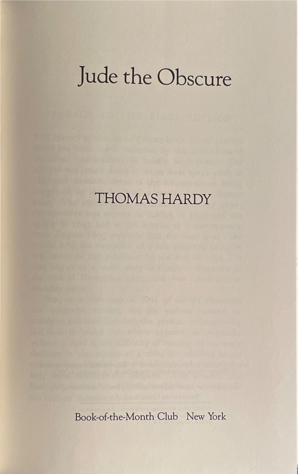 Jude The Obscure - Thomas Hardy (Book of The Month Club - Hardcover) book collectible - Main Image 3