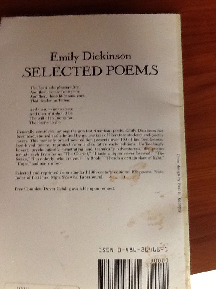 Selected Poems - Emily Dickinson (Courier Dover Publications - Paperback) book collectible [Barcode 9780486264660] - Main Image 2