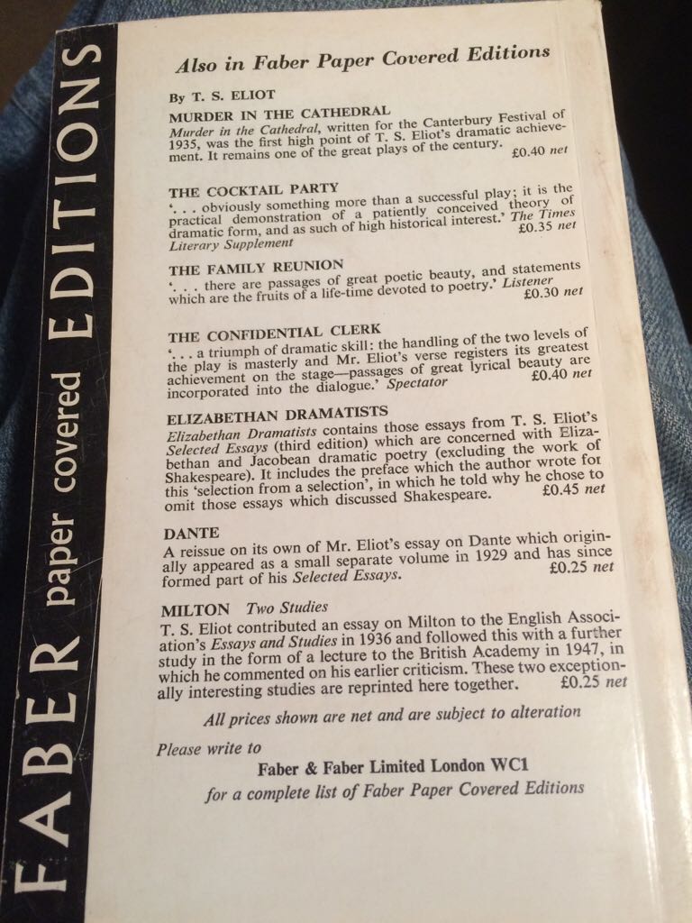 Selected Poems - T. S. Eliot (Faber - Paperback) book collectible [Barcode 9780571057061] - Main Image 2