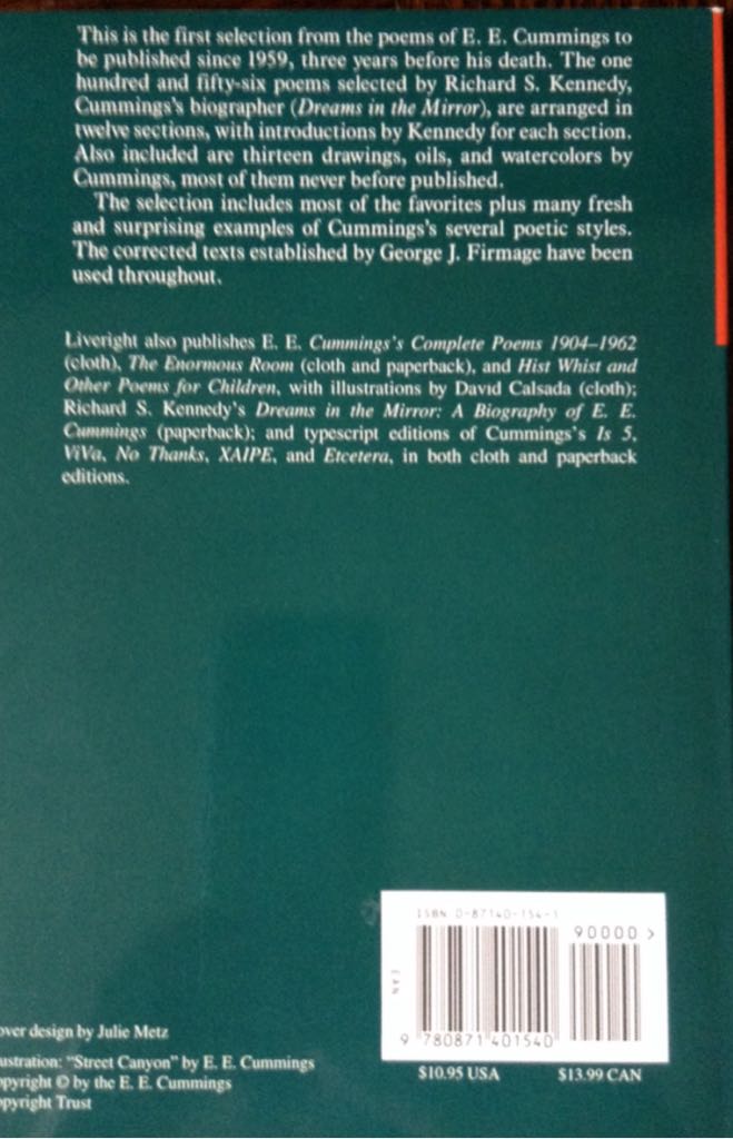 Selected Poems - e.e. cummings (Liveright Publishing Corporation - Trade Paperback) book collectible [Barcode 9780871401540] - Main Image 2