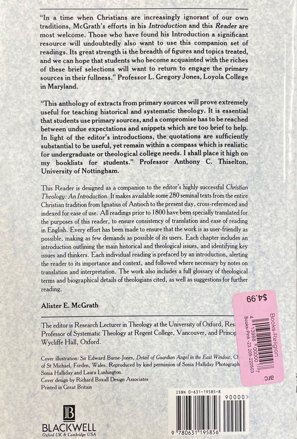 Christian Theology Reader, The - Alister E McGrath (Blackwell - Paperback) book collectible [Barcode 9780631195856] - Main Image 2