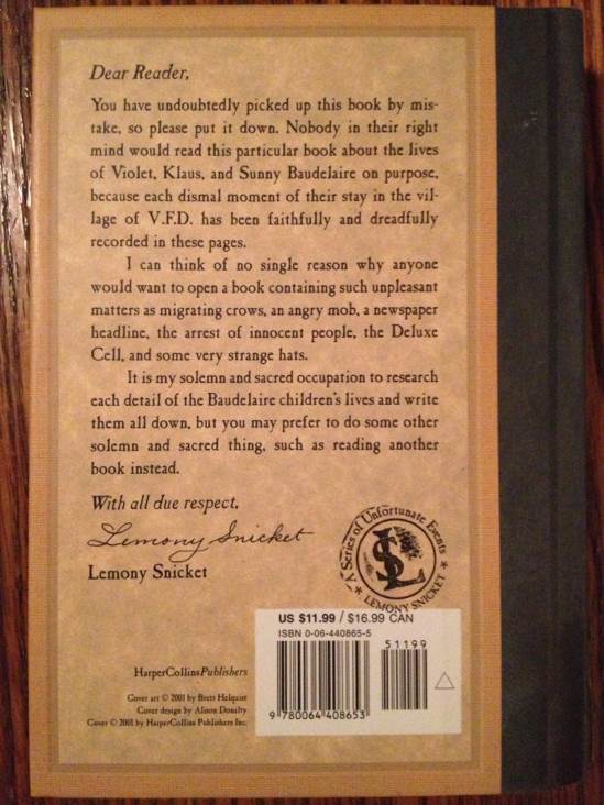 A Series of Unfortunate Events 7: The Vile Village - Lemony Snicket (Harper Collins - Hardcover) book collectible [Barcode 9780064408653] - Main Image 2