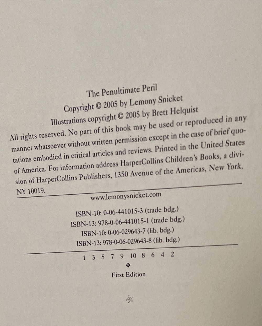 A Series Of Unfortunate Events: The Penultimate Peril - Lemony Snicket (- Hardcover) book collectible [Barcode 9780064410151] - Main Image 3