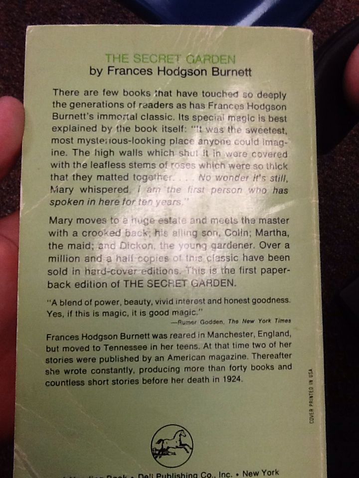The Secret Garden - Frances Hodgson Burnett (Dell Publishing Company) book collectible [Barcode 9780440777069] - Main Image 2