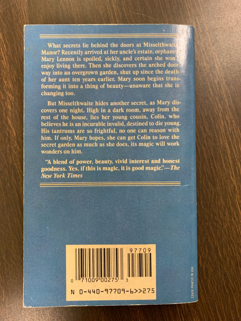 Secret Garden, The - Frances Hodgson Burnett (Laurel Leaf - Paperback) book collectible [Barcode 9780440977094] - Main Image 2