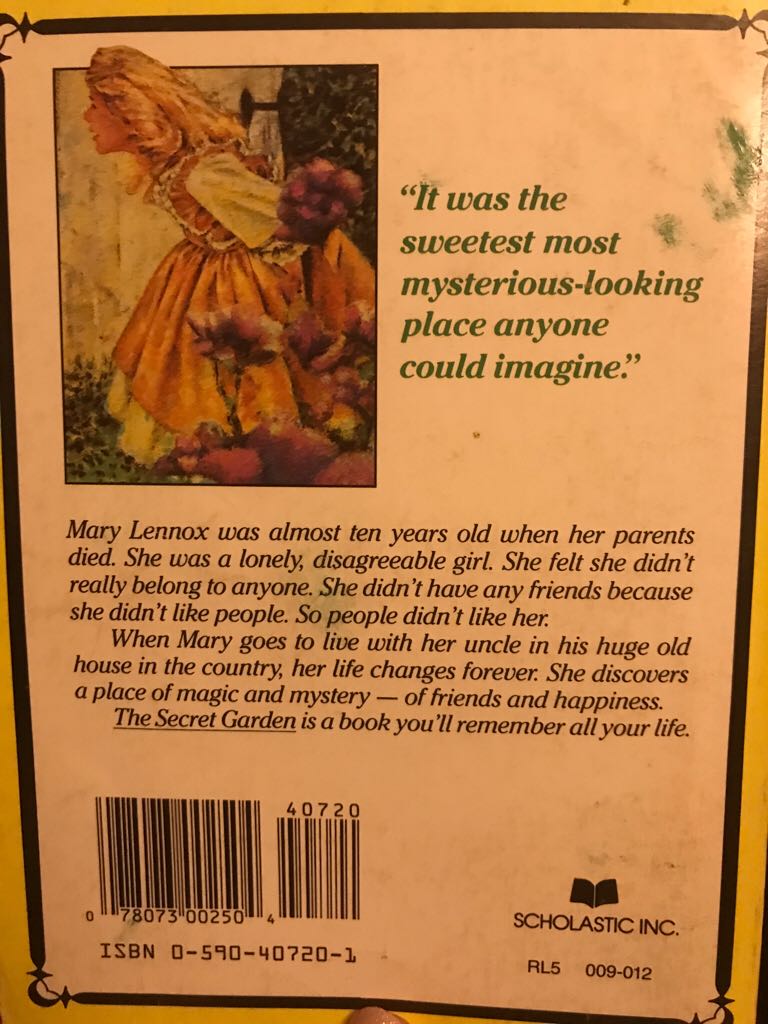 The Secret Garden - Frances Hodgson Burnett (Scholastic Paperbacks) book collectible [Barcode 9780590407205] - Main Image 2
