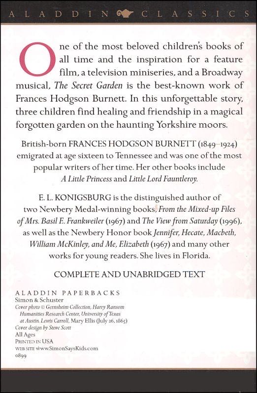 The Secret Garden - Frances Hodgson Burnett (Aladdin - Paperback) book collectible [Barcode 9780689831416] - Main Image 2